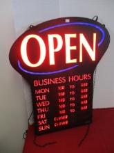 Business Hours "OPEN" Sign