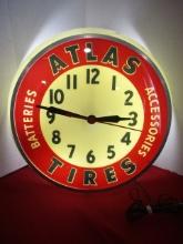 *SPECIAL ITEM-Atlas Tires Lightup Advertising Clock