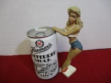 Hamm's Preferred Stock Flattop Can w/ Pinup Can Holder