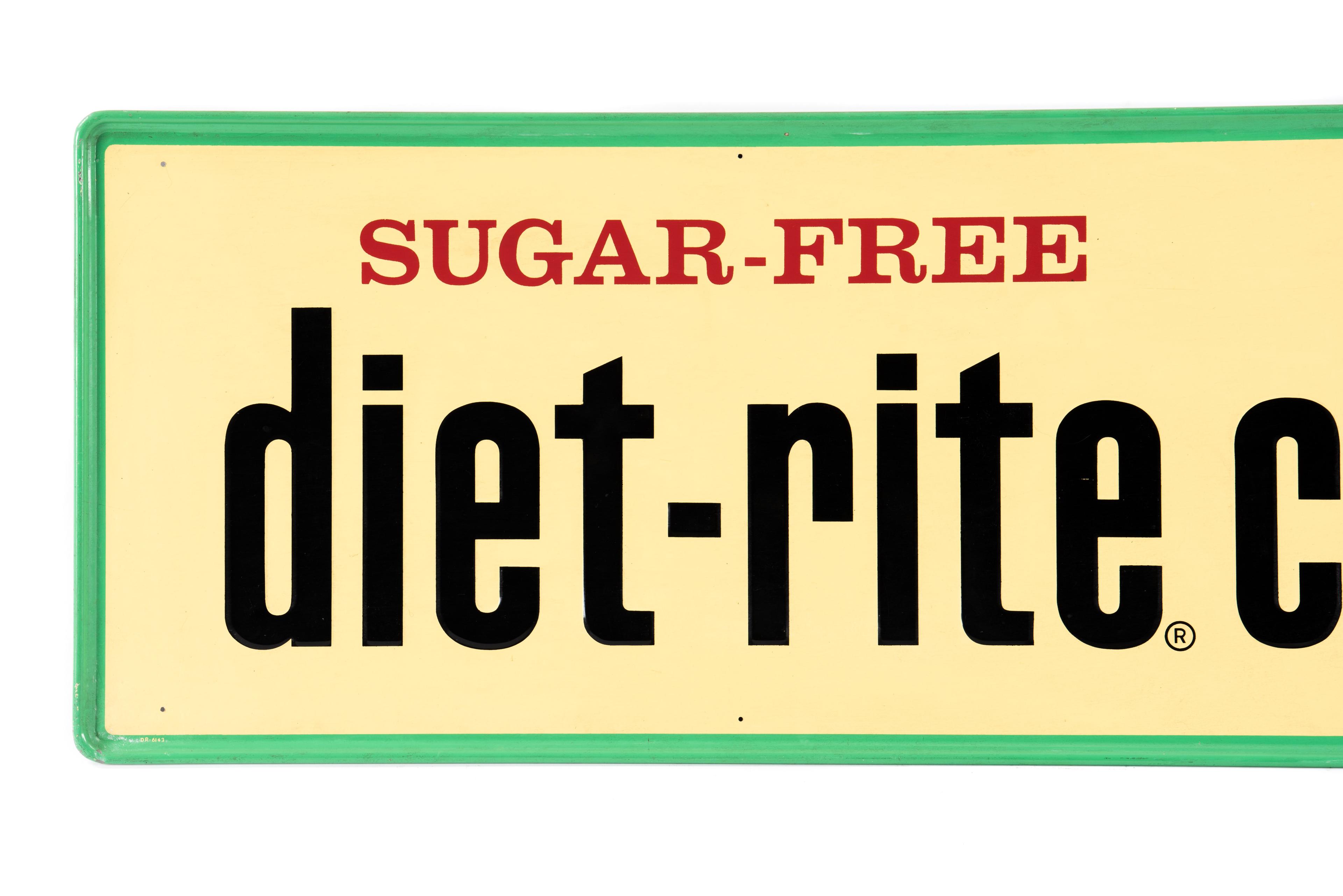 Sugar Free Diet-Rite Cola Horizontal Tin Sign