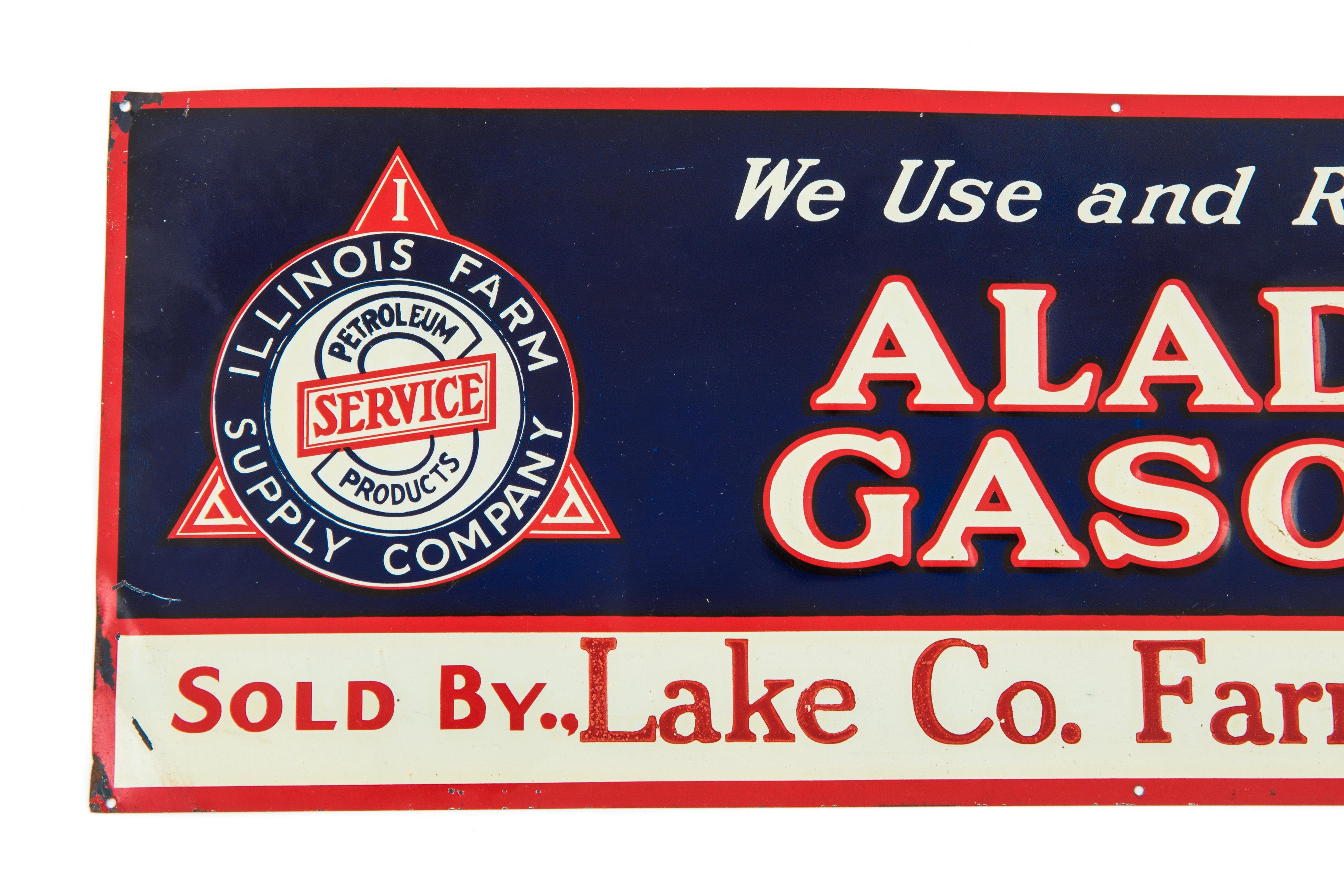 Aladdin Gasoline Horizontal Tin Sign