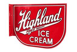 Highland Ice Cream Tin Flange Sign
