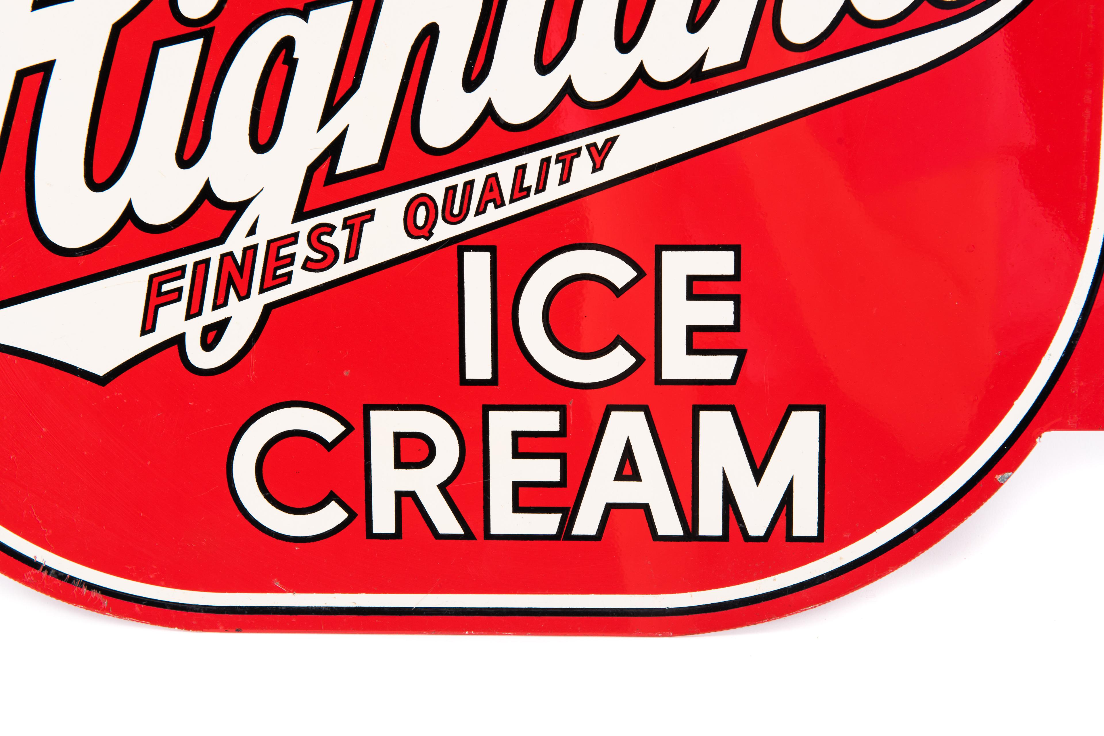 Highland Ice Cream Tin Flange Sign