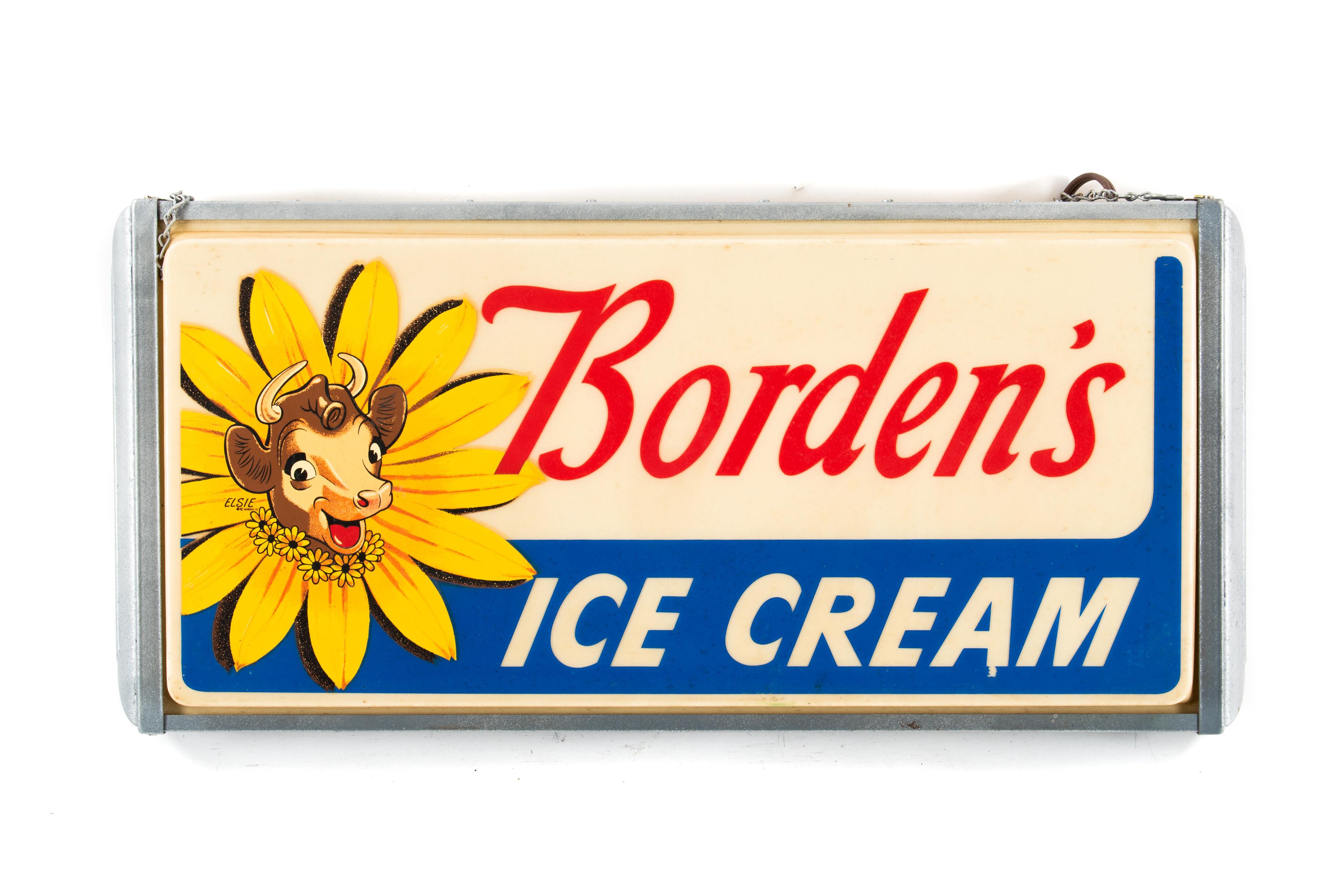 Borden's Ice Cream Lighted Plastic Sign