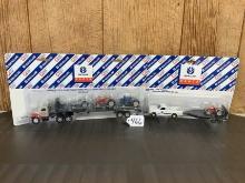 New Holland Vintage Tractor Set- Pickup & Semi X 2 - 1/64 scale