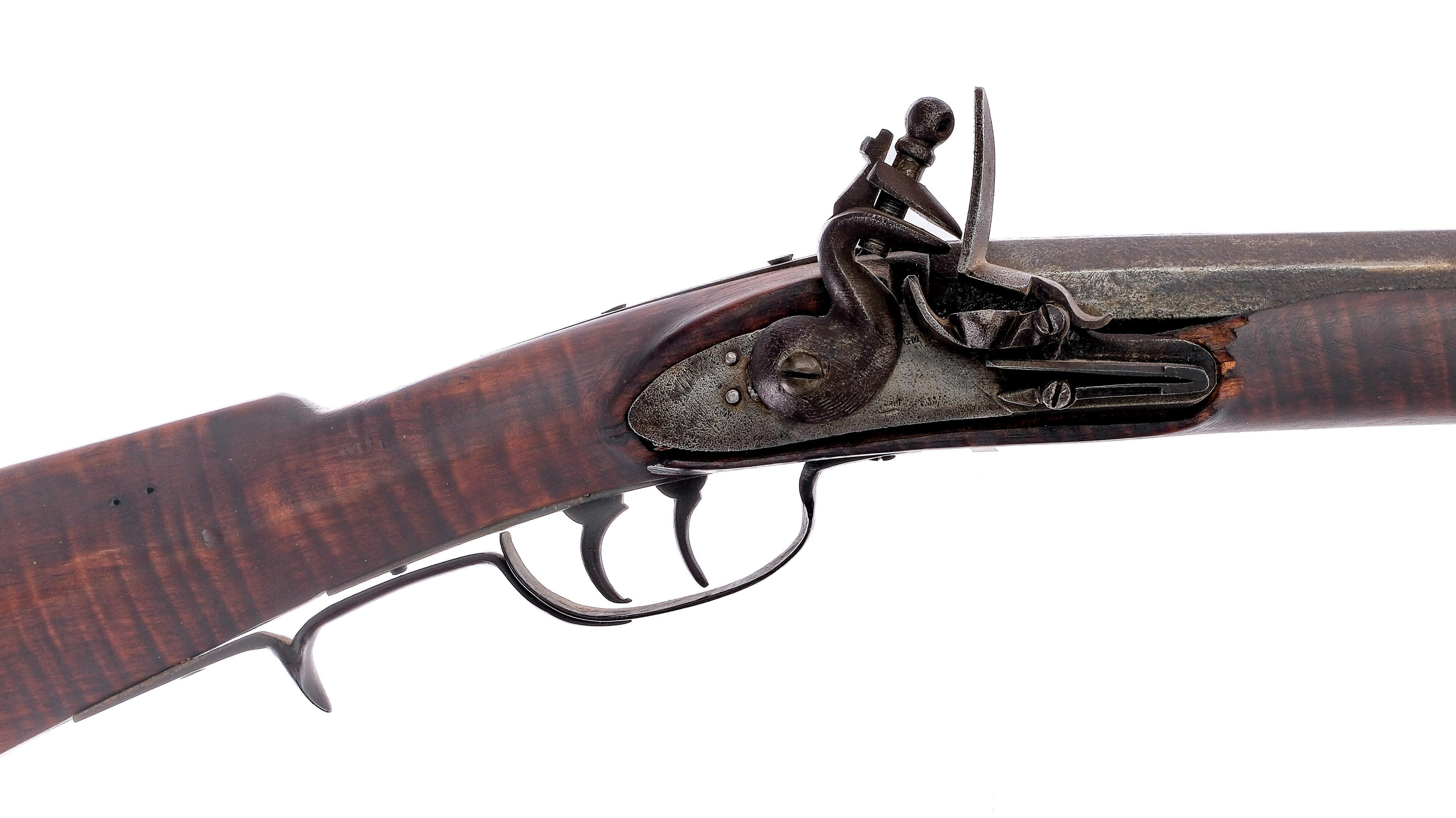 Antique Kentucky Long Flintlock Rifle .44