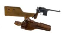 Mauser C96 7.63x25mm Semi Auto Pistol W/Holster