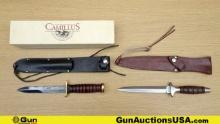 Camillus & Valor Knives. Excellent. Lot of 2; 1- Camillus US Army Commemorative M3 Features a Blacke