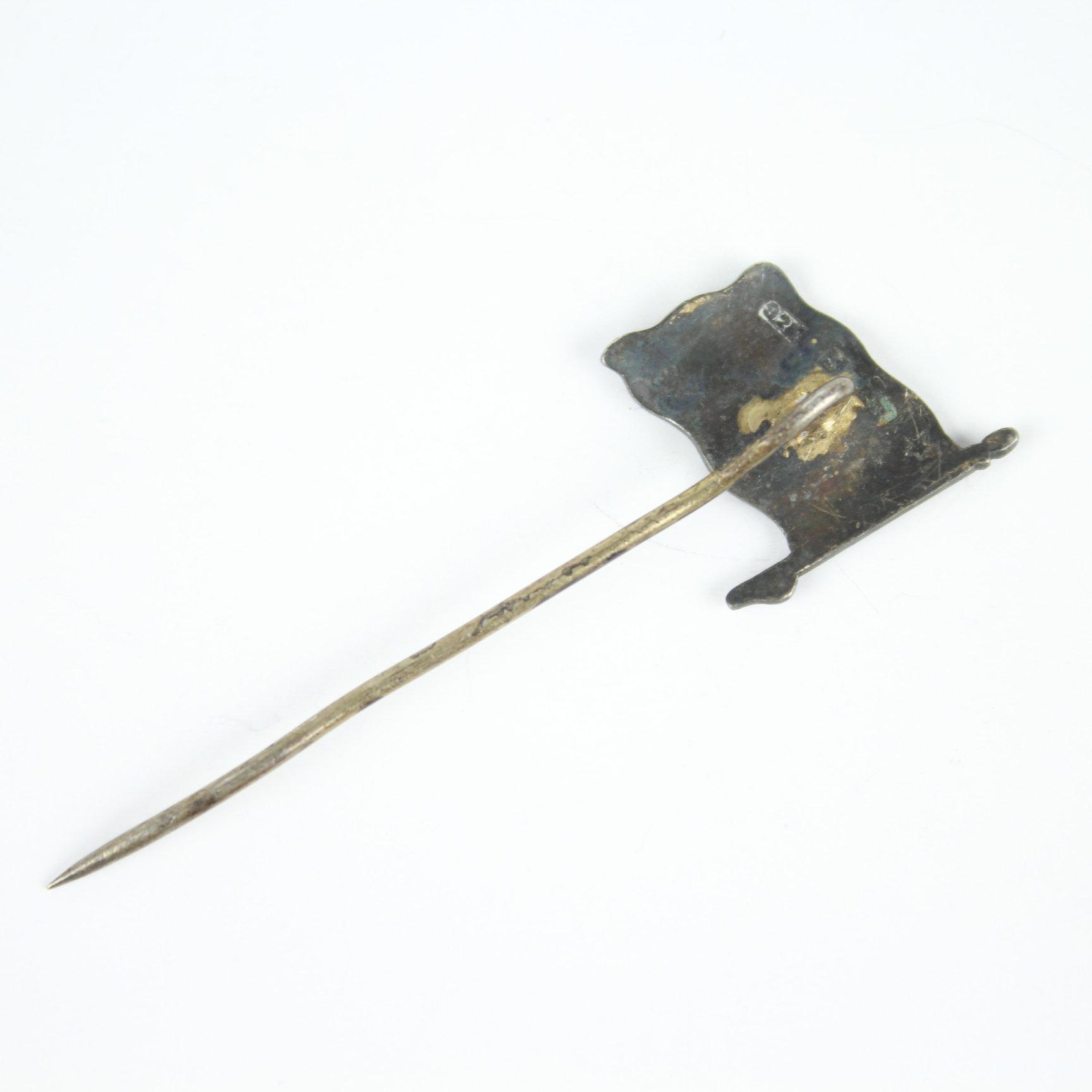 Vintage Sterling Silver Enamel Sweden Flag Stick Pin Signed