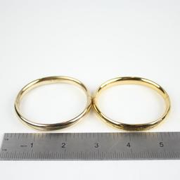 2 Vintage Gold Filled or Plated Hinged Bangle Bracelets 22 Grams