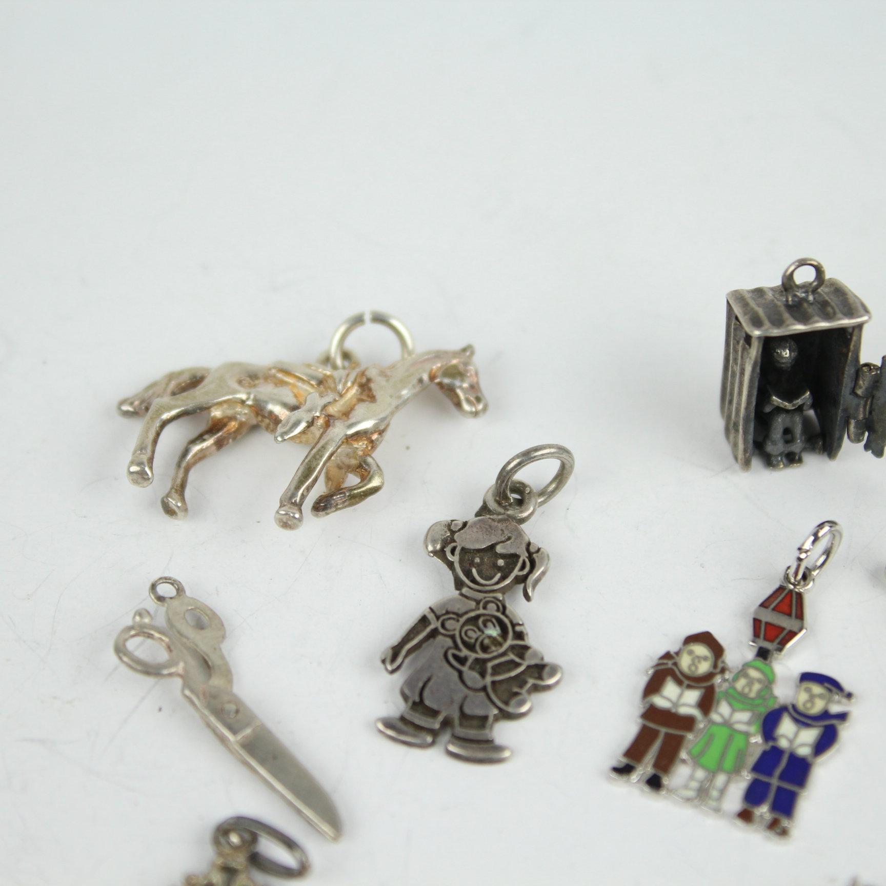Group of Sterling Silver Charms 18 Grams