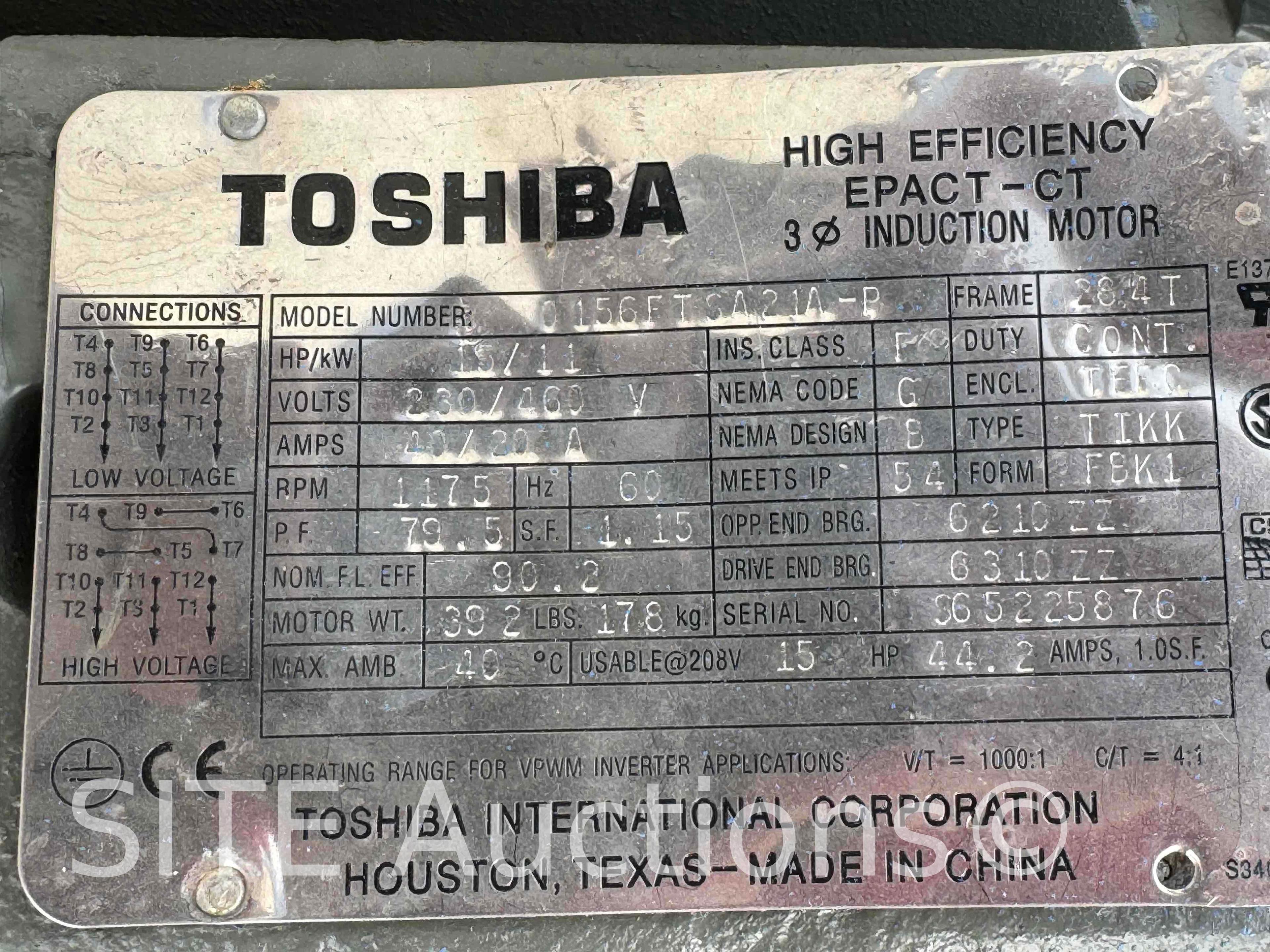 Toshiba 15HP Electric Motor