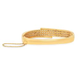 14K Yellow Gold Setting with 4.95ct Diamond Hinged Bangle Bracelet