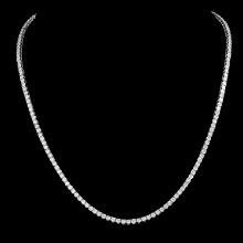14K White Gold and 7.98ct Diamond Necklace
