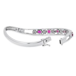 18K White Gold Setting with 3.0ct Ruby and 1.0ct Diamond Bangle Bracelet