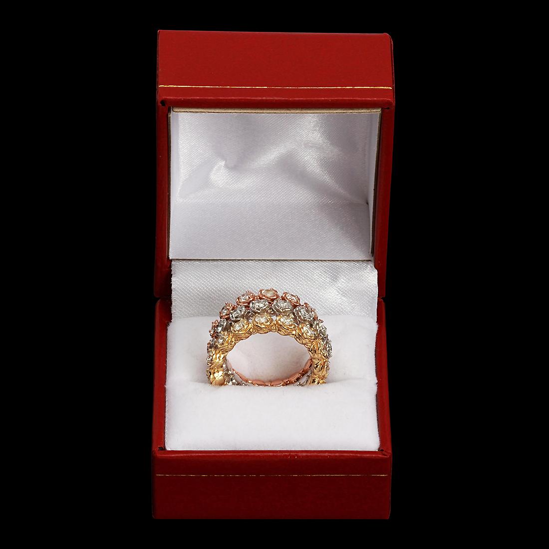 14k Yellow, White & Rose Gold 3.33ct Diamond Ring Set