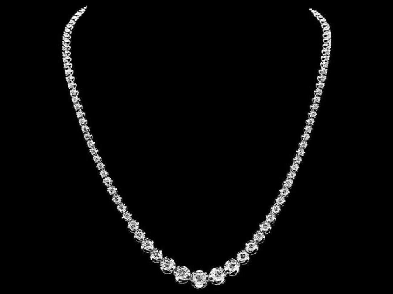 18K White Gold and 10.18ct Diamond Necklace