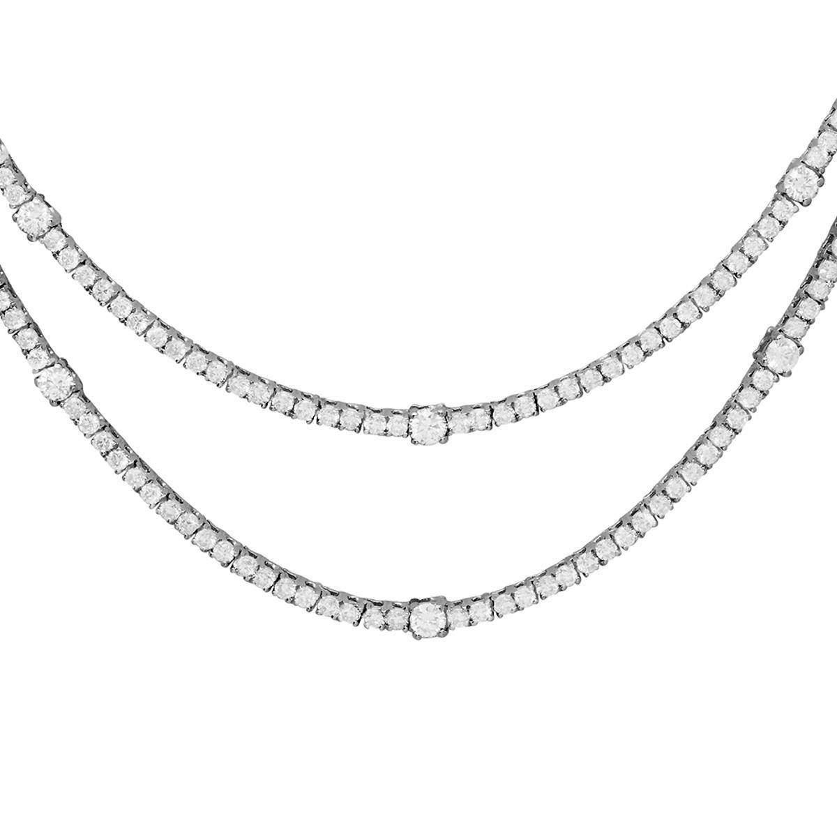 14k White Gold 10.97ct Diamond Necklace