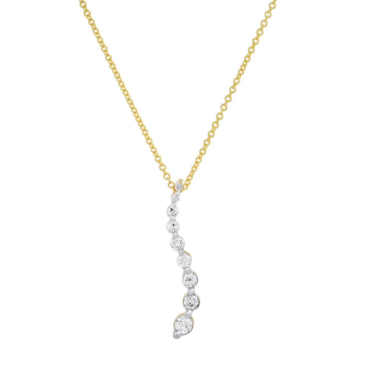 10K Yellow Gold Setting with 14K Yellow Gold Chain and 0.36ct Diamond Pendant