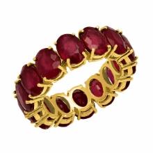 14K Gold 13.30ct Ruby Eternity Band Ring