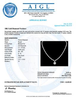 18K Gold 16.00ct Diamond Necklace