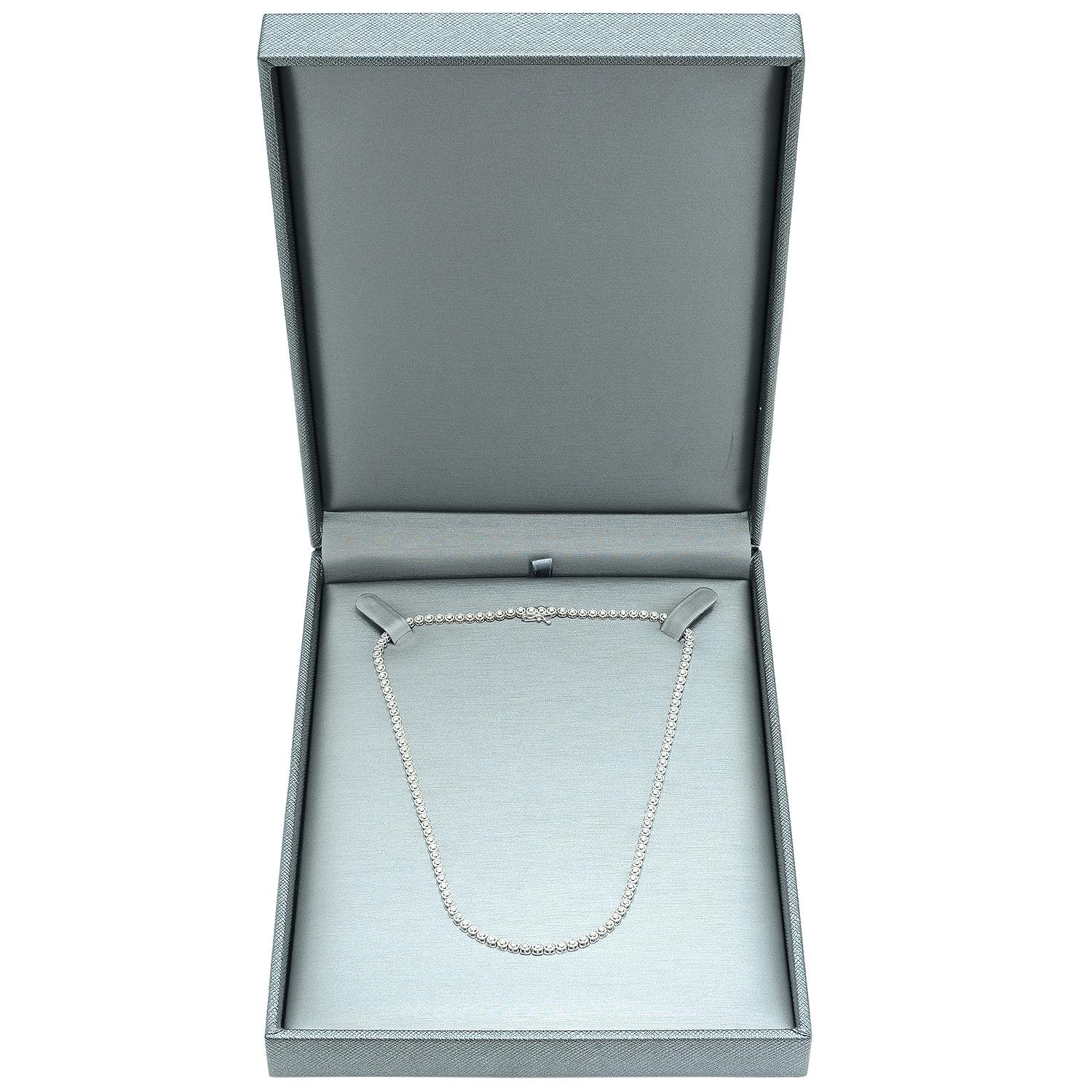 14K White Gold and 2.51ct Diamond Necklace