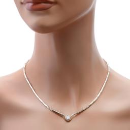 14K White Gold Setting with 0.45ct Diamond Necklace
