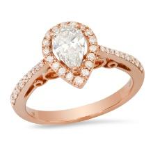 14K Rose Gold Setting with 0.69ct Center Diamond and 1.17tcw Diamond Ladies Ring