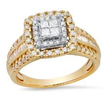 14K Yellow and White Gold Setting with 1.12tcw Diamond Ladies Ring