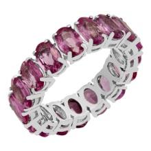 14k White Gold 12.11ct Pink Sapphire Eternity Band Ring