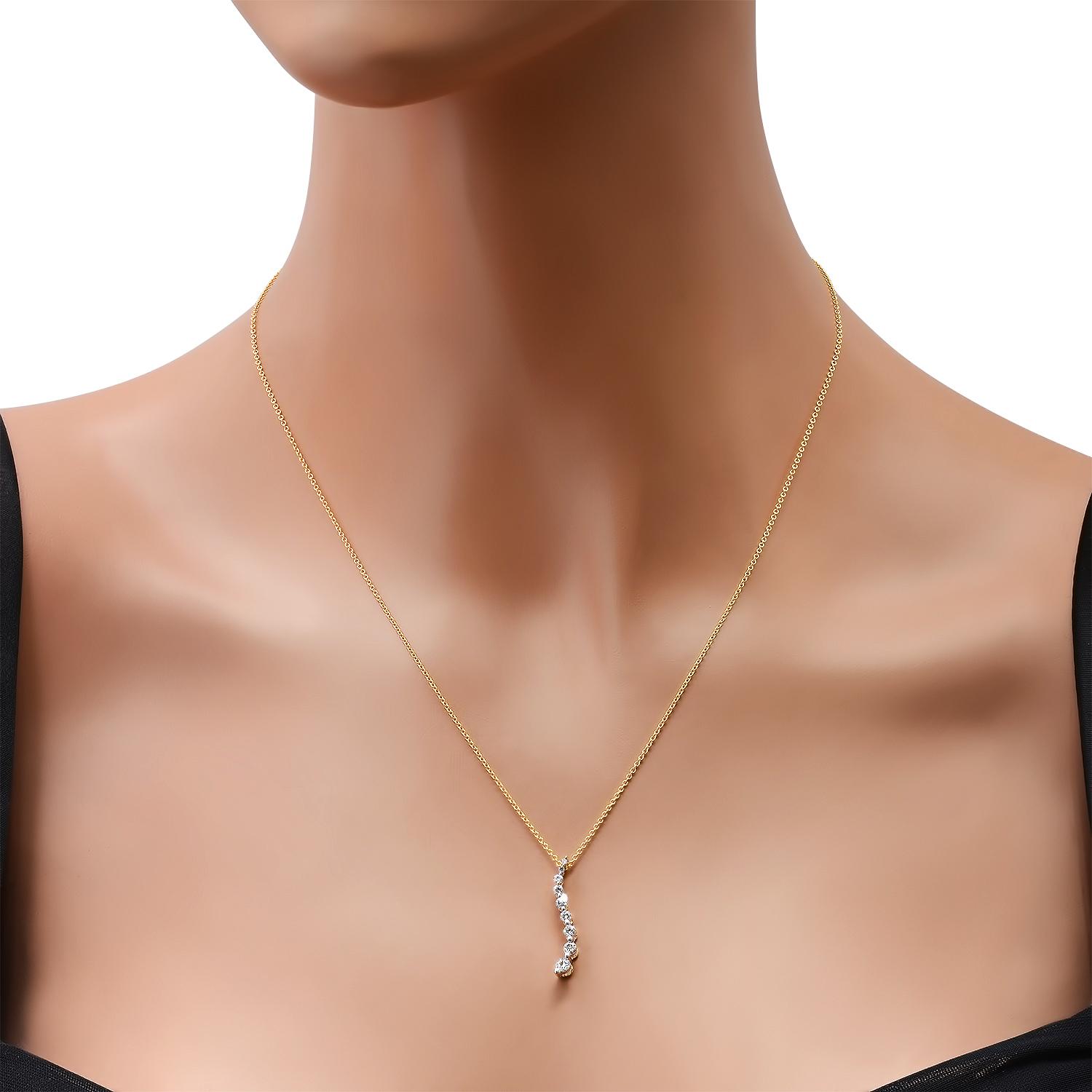 10K Yellow Gold Setting with 14K Yellow Gold Chain and 0.36ct Diamond Pendant