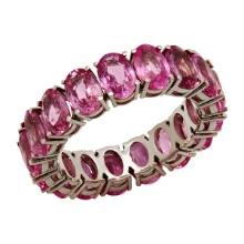 14k White Gold 10.16ct Pink Sapphire Eternity Band Ring