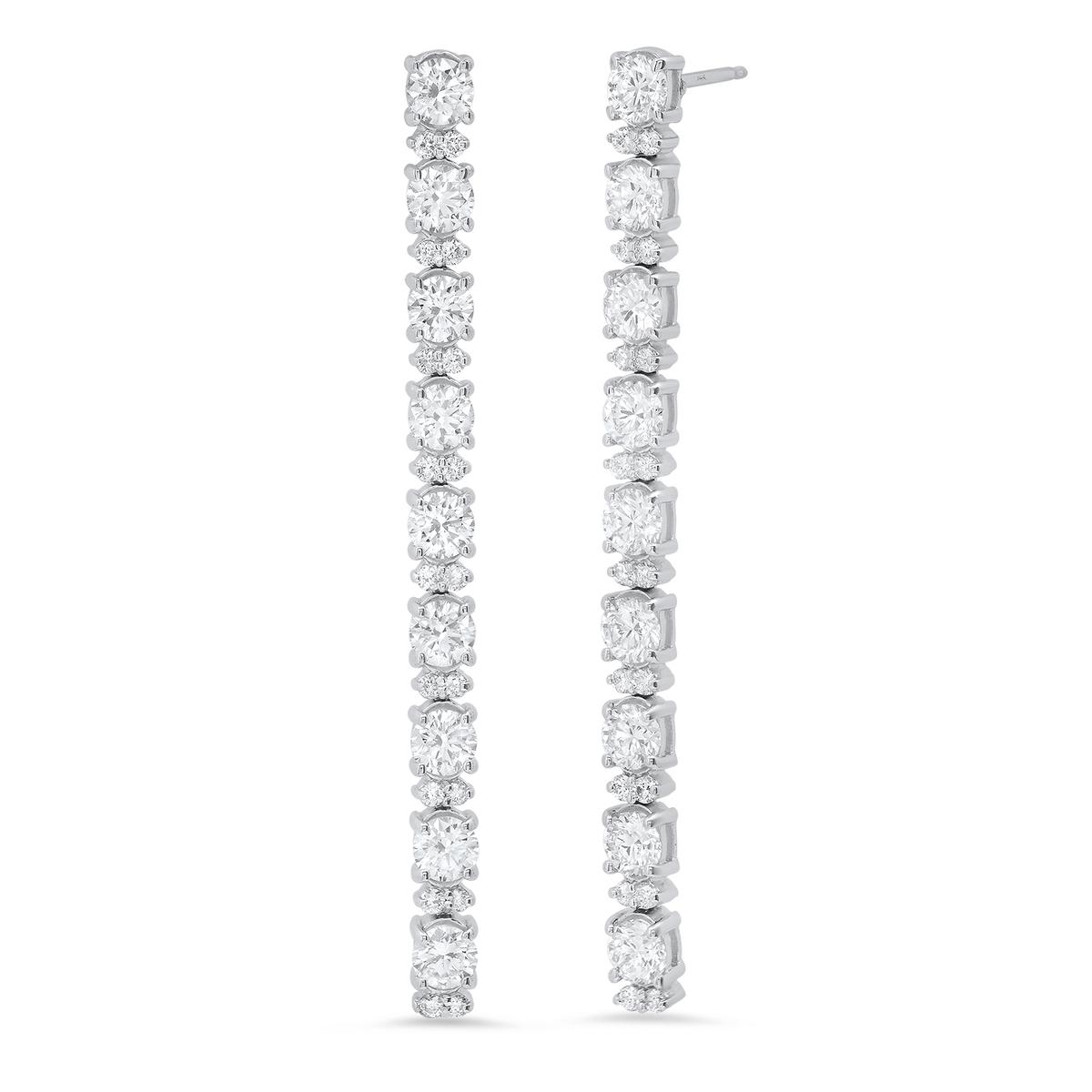14K White Gold Earring and Necklace Set with 4.58ct Diamonds