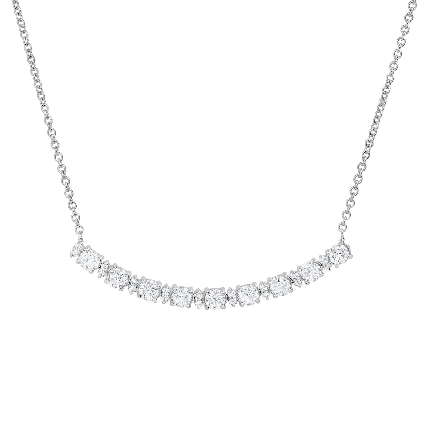 14K White Gold Earring and Necklace Set with 4.58ct Diamonds