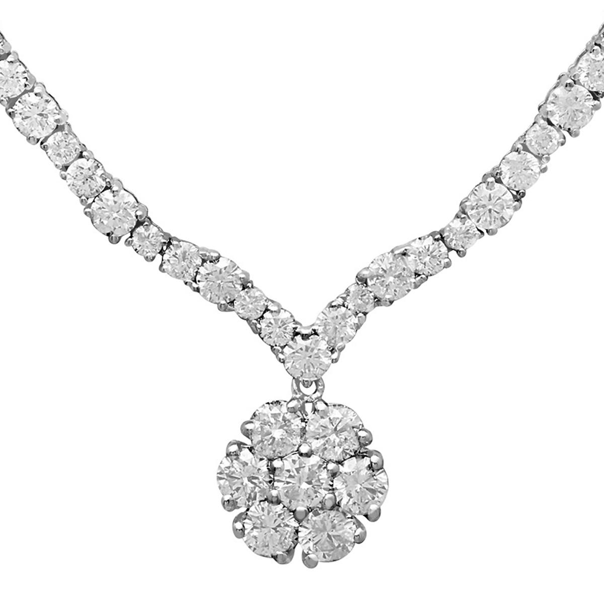 14k White Gold 15.81ct Diamond Necklace