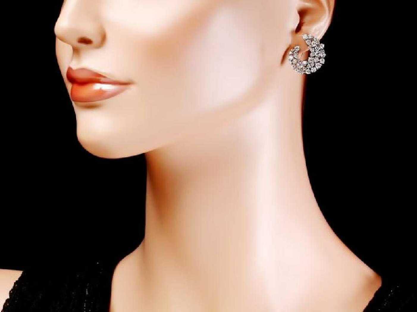 14K White Gold and 4.25ct Diamond Earrings