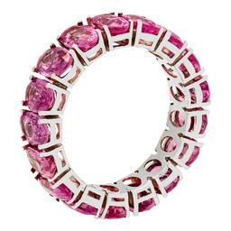 14k White Gold 10.12ct Pink Sapphire Eternity Band Ring