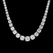 14K White Gold and 11.42ct Diamond Necklace