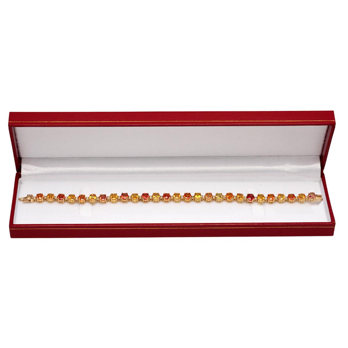 14k Yellow Gold 20.52ct Sapphire 1.09ct Diamond Bracelet