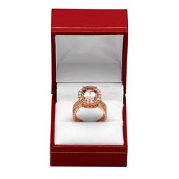 14k Rose Gold 3.87ct Morganite 1.41ct Diamond Ring