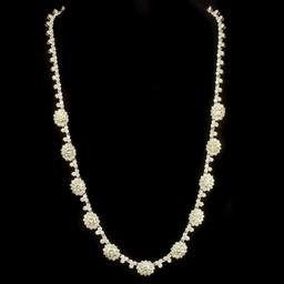 18K Gold 5.64ct Fancy Color Diamond 11.58ct Diamond Necklace
