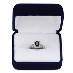 14K White Gold Setting with 1.1ct Sapphire and 0.20ct Diamond Ladies Ring