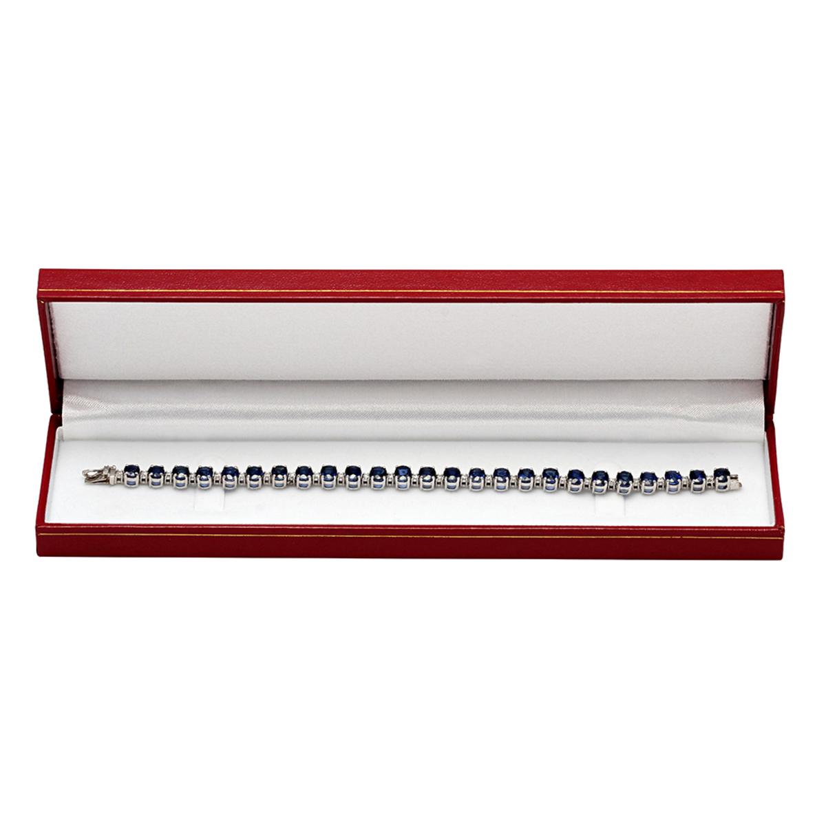 14k White Gold 19.38ct Sapphire 0.92ct Diamond Bracelet