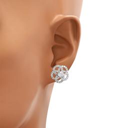 18K White Gold Setting with 0.82ct Diamond Earrings