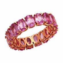 14k Rose Gold 10.25ct Pink Sapphire Eternity Band Ring