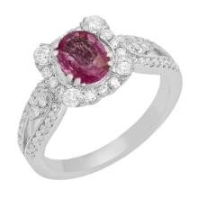 14k White Gold 1.00ct Pink Sapphire 0.68ct Diamond Ring