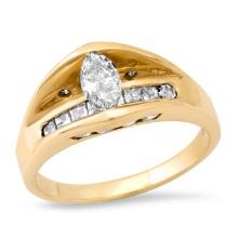 14K Yellow Gold Setting with 0.45ct Center and 1.30tcw Diamond Ring