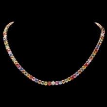 14K Yellow Gold 54.74ct Sapphire and 0.65ct Diamond Necklace