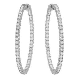 14k White Gold 3.25ct Diamond Earrings