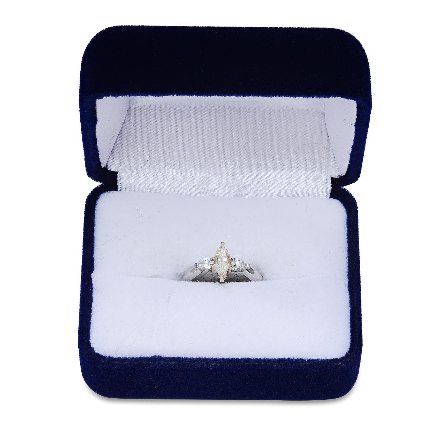 Platinum and 18K Yellow Gold Setting with 0.42ct Center Diamond and 0.77tcw Diamond Ring